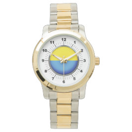 Herren Ukraine Fl Oversized Zwei-Tone-Armband Watc Armbanduhr