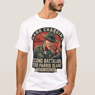 Herren USMC Hard Charging Drill Instructor Parris  T-Shirt