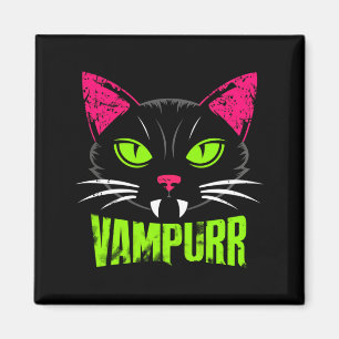 Herren Vampurr Katze Schwarze Katze Halloween Grus Magnet