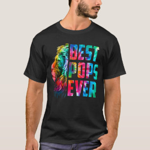 Herren Vatertag Tie Dye Löwe Beste Pops Ever Vi T-Shirt