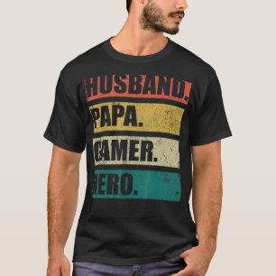 Herren-Videospiel Vintage-Ehemann Papa-Gamer-Vater T-Shirt