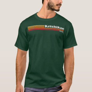 Herren Vintage 1980er Grafik Stil Ketchikan Alaska T-Shirt