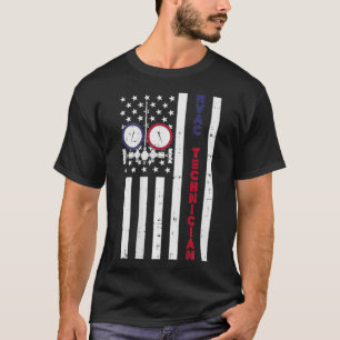 Herren Vintage Amerikanische Flagge HVAC-Techniker T-Shirt