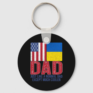 Herren Vintage Amerikanische Ukrainische Flagge Pa Schlüsselanhänger