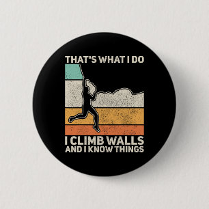 Herren Vintage Berg Felsenklettern Boulder Lustig Button