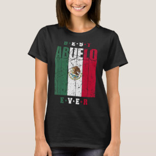 Herren Vintage Best Abuelo Ever Mexiko Flagge Groß T-Shirt