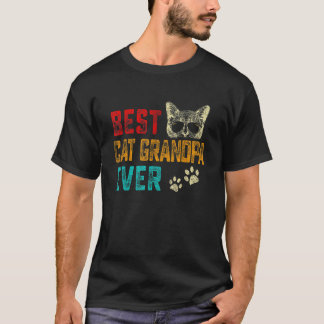 Herren Vintage Bester Katze Opa jemals Familie Hau T-Shirt
