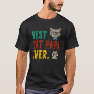 Herren Vintage Bester Katze Papa jemals Stoß Fi Va T-Shirt