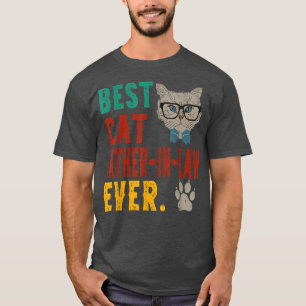 Herren Vintage Bester Katze Schwiegervater jemals T-Shirt
