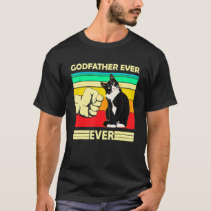 Herren Vintage Bester Katzengottvater jemals Stoß T-Shirt