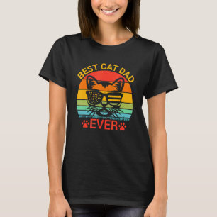 Herren Vintage Bester Katzenvater Ever Amerikanisc T-Shirt