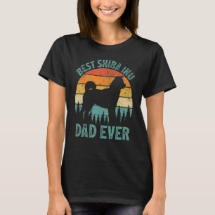 Herren Vintage Bester Shiba Inu Dad Ever Vatertag T-Shirt