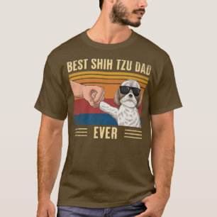 Herren Vintage Bester Shih Tzu Dad Ever Fist Bump  T-Shirt