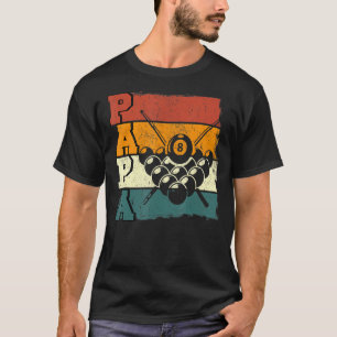 Herren Vintage Billard Papa Billard Spieler Vater T-Shirt