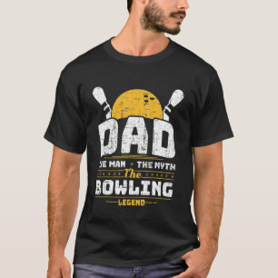 Herren Vintage Bowling Papa Der Mann Der Mythos De T-Shirt
