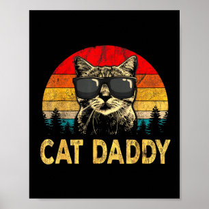 Herren Vintage Cat Daddy Lustiges Katzenliebhaber- Poster