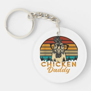 Herren Vintage Chicken Daddy Chicken Vater Vater F Schlüsselanhänger