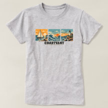 Herren Vintage Coastal Ocean Waves T-Shirt - COAST