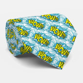 Herren Vintage Comic Wow Satin Muster Krawatte (Gerollt)