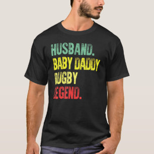 Herren Vintage Ehemann Baby Papa Rugby Legende T-Shirt