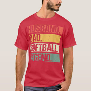 Herren Vintage Ehemann Papa Softball Spieler Legen T-Shirt