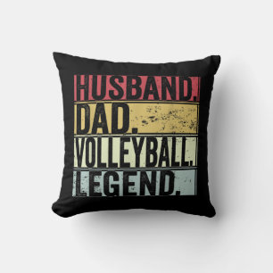 Herren Vintage Ehemann Vater Volleyball Legende Lu Kissen
