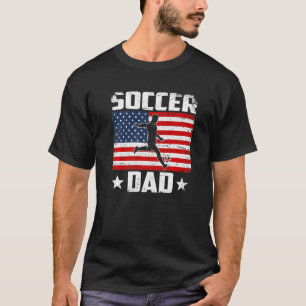 Herren Vintage Fußball Vater US-Flagge Abgenutzt S T-Shirt
