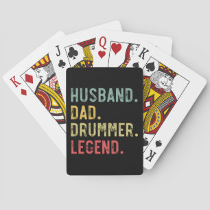 Herren Vintage-Geschenk-Shirt Ehemann Vater Schlag Spielkarten