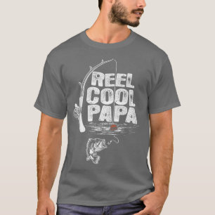 Herren Vintage Lustiger Angler Reel Cool Papa T-Shirt