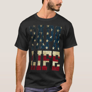 Herren Vintage Papa Life America Flag Happy Vatert T-Shirt