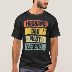 Herren Vintage Pilot Vater Ehemann Luftfahrt Flugz T-Shirt