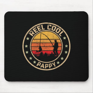 Herren Vintage Reel Cool Pappy Fisch Angeln Lustig Mousepad