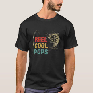 Herren Vintage Reel Cool Pops Fischer Vatertag T-Shirt