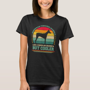 Herren Vintage Retro Hund Dobermann Pinscher Opa F T-Shirt