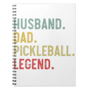Herren Vintage-Shirt Ehemann Vater Pickleball Lege Notizblock