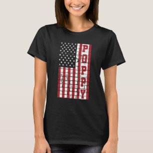 Herren Vintage USA Amerikanische Flagge Mohn 60er T-Shirt
