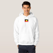Herren White Aborigine-Flagge Hoodie (Vorne ganz)