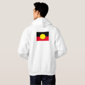 Herren White Aborigine-Flagge Hoodie (Schwarz voll)
