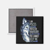 Herren Wolf Fische Mann Krieger Positiv Sternzeich Magnet (Vorderseite/Rückseite)