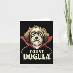 Herren zählen Dogula Lustige Gruselige Hundeparty Karte