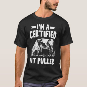 Herren Zertifizierter Tit Puller   Süße Kühe Tier  T-Shirt