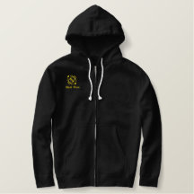 Herrenbesticktes Basic Zip Hoodie
