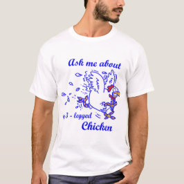 Herrenblaues 3-beiniges Hühnerfleisch-Shirt T-Shirt