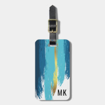 Herrenelegantes Navy Blue & Gold Monogram