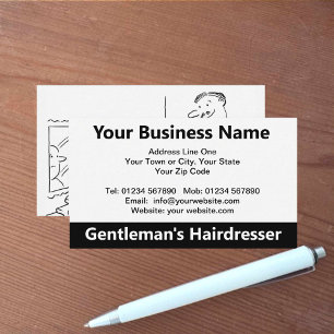 Herrenfriseur Cartoon Visitenkarte