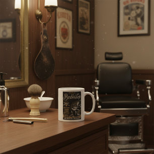 Herrenfriseur Retro Haarschnitte Rasuren Kaffeetasse