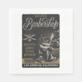 Herrenfriseur Retro-Haarschnitte Rasuren Serviette (Vorderseite)