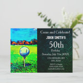 Herrengewohntes Golfing Birthday Sports Hobby Einladung (Stehend Vorderseite)