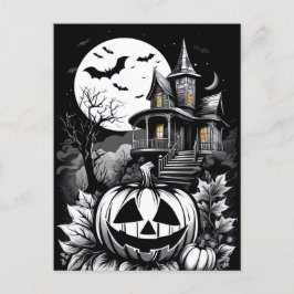 Herrenhaus aus Schatten, Halloween-Schillen Postkarte