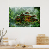 Herrenhaus des tropischen Regenwaldes Poster (Küche)